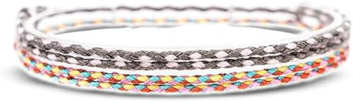 Made by Nami Juego de 2 pulseras de cuerda ondulada para hombres y mujeres, impermeables, ajustables, trenzadas, delgadas, de verano, juego de 2