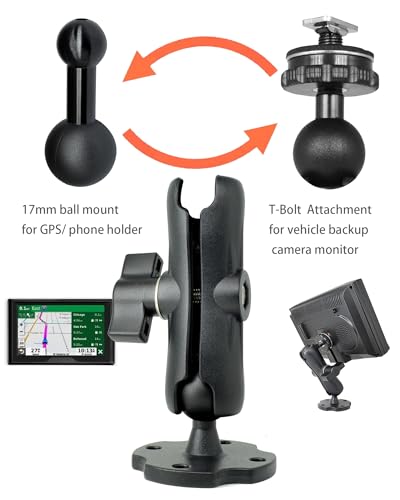 Vaubortti Aluminum Gps Mount, 17Mm Ball Mount And T-Bolt Ball Mount 2 In 1,Fit For Garmin Gps & Backup Camera Monitor thumb #1