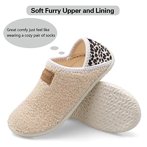 Image of Spesoul Fuzzy House Slippers for Women Men Indoor Closed Back Lightweight Cozy Faux Furry Lining Barefoot House Shoes Slipper Socks for Bedroom Home Office Yoga Outdoor Walking Shoes