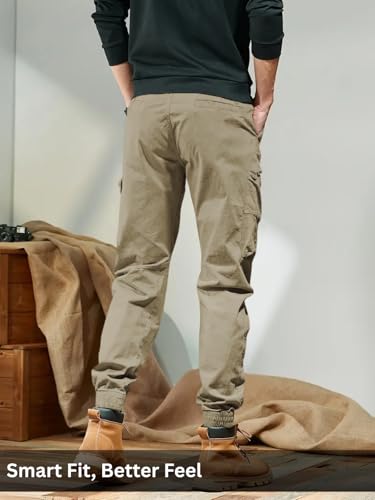 Image of Leriya Fashion Men's Cargo Pants with Pockets | Cotton Joggers for Men | 6 Pocket Jeans Pant | Casual Trousers for Men | Comfortable Casual Workwear Joggers