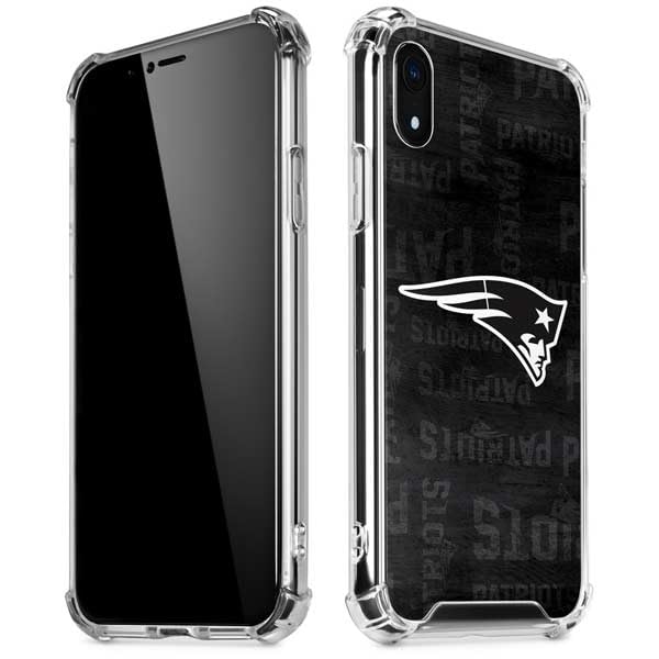 Skinit Clear Phone Case Compatible with iPhone XR - Officially Licensed NFL New England Patriots Black & White Design