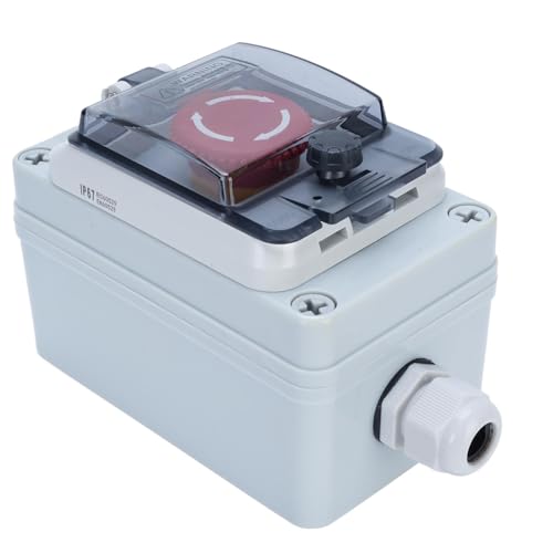 Fafeicy Botón de Parada de Emergencia Agua Endurante E START STIPT con IP67 Alcival de ABS para Uso Industrial para Exteriores Al Aire Libre