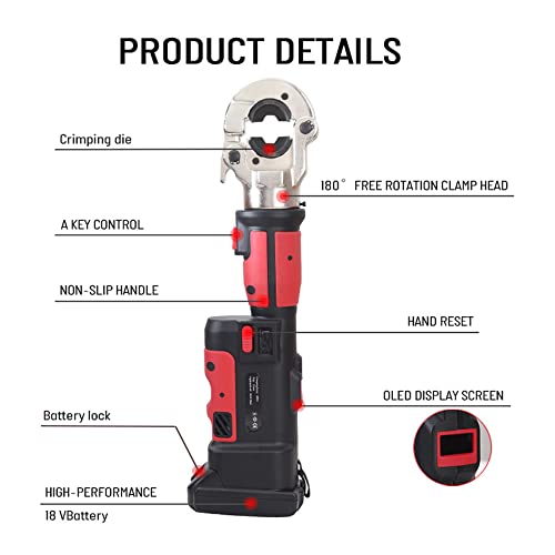 Electric Hydraulic Crimping Tool, Performance Cable Lug Crimper Electrical Terminal Cable Wire Tool Kit Range 16-300mm²