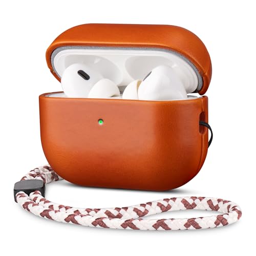 Coque AirPods Pro 2 cuir véritable fait main contre les chocs
