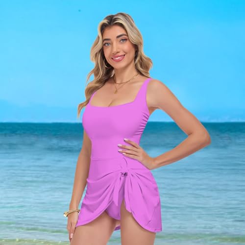 Maillot de bain gainant taille haute rose résolvant le complexe du ventre