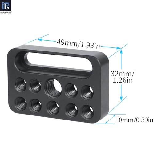 Image of INNOREL CP03 Mini Multi-Functional Cheese Plate with 1 /4 inch & 3 /8 inch Threads,Porous Connection Quick Installation Board Used for Installing Cheese Board Camera Cage on Guide Rail Block