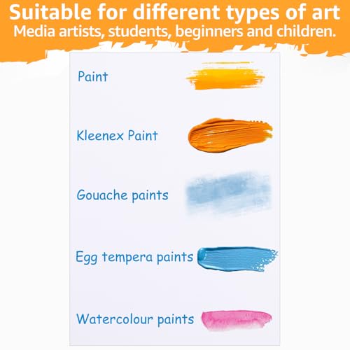 ASelected 12 Pcs Stretched Canvas Art Canvases, 25 x 20 Cm, 100% Cotton, Acid Free, Professional, For Acrylic, Oil, Gouache, Watercolour (White) - Image 2