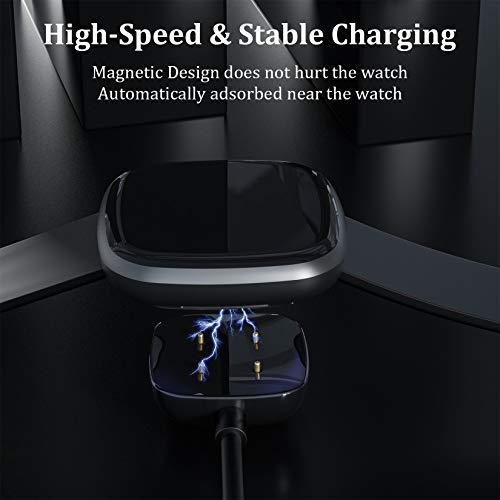 Maledan Compatible With Fitbit Sense & Fitbit Versa 3 Charger Replacement Usb Charging Cable Dock Stand For Sense 2/Sense/Versa 4/Versa 3 Smartwatch thumb #2