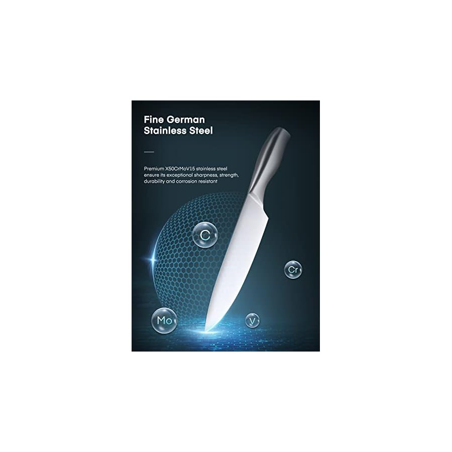 DPerlla-Knife-Set-17-Pieces-Kitchen-Knife-Set-with-Clear-Acrylic-Knife-Holder-Stainless-Steel-Super-Sharp-Chef-Knife-with-Hollow-Handle-in-One-Piece-Design D.Perlla Knife Set, 17 Pieces Kitchen Knife Set with Clear Acrylic Knife Holder, Stainless Steel Super Sharp Chef Knife with Hollow Handle in One Piece Design