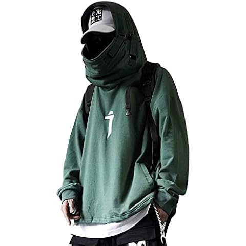 Aelfric Eden Mens Oversized Hooded Pullover Hip-Hop Hoodies Oversized Hooded Sweatshirt Fashion Streetwear Pullover Green Cover