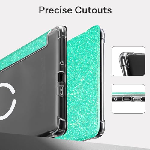 Image of CoBak Magnetic Case for 7 inch Kindle Paperwhite 12th Gen 2024 and Kindle Colorsoft - Compatible with iPhone MagSafe, for Samsung /Belkin /Anker Wireless Charging Pads, Clear Back Cover, Auto Sleep Wake