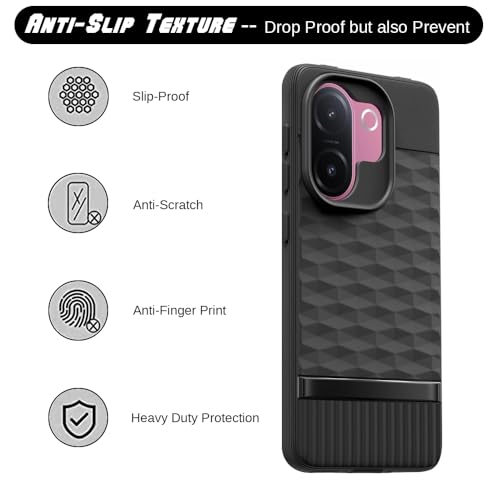 Image of Shockproof Case for Vivo V60e 5G | Full Camera Protection | TPU Flexible Back Cover for Vivo V60e 5G (Matte Black)