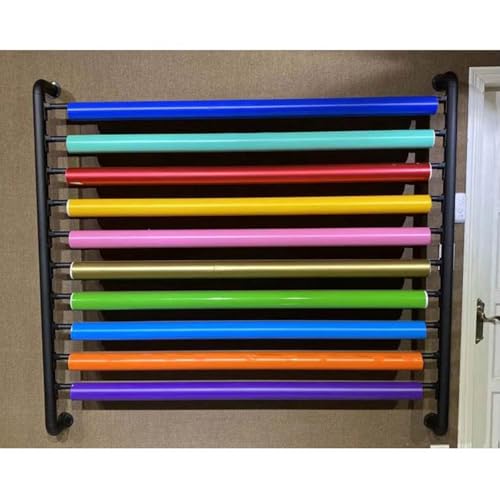 Estante para rollos de tela con barra ajustable y soporte de acero para 8 o 10 rollos 3