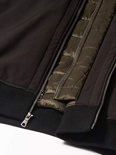 Image of Tommy Hilfiger Men's Soft Shell Fashion Bomber With Contrast Bib and Hood