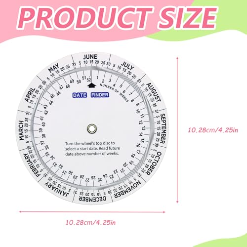 Image of 2 PCS Pregnancy Wheel, Due Date Calculator for Pregnant Patients,Pregnancy Wheel Badge Card for OB /GYN, Doctors, Midwives,Nurses and Patients