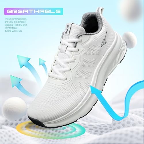 Image of KDN Men's Wide Toe Box Shoes Cushioned Road Running Shoes Non Slip Mens Walking Sneakers for Wide Feet Comfortable Athletic Gym Workout Shoes Wide Width