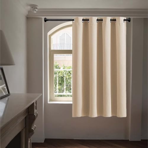 ZXIAOHUI Cortinas Opacas 1 Piezas 170 x 80 cm Cortinas Dormitorio con Ojales de Casa Blackout para Puerta con Ojales para Comedor, Decoración de Habitación, Color Crema