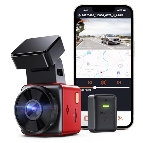 Vantrue E1 Pro 4K Mini Dash Cam Front, STARVIS 2 PlatePix HDR Night Vision Car Camera, Built-in 5G WiFi GPS, 1.54'' IPS Screen, Voice Control, 24/7 Buffered Parking Mode, Support 1TB Max Bla