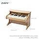 ZIPPY MAT Kinder Klavier Tastatur, 25 Tasten Digitalpiano für Kinder, Mini Musik Lerninstrument Spielzeug, Holz Klavier für Kleinkinder Mädchen Jungen (Oak)