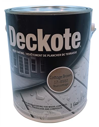 Deckote Cottage Brown 1 Gallon Deck Coating – UV Protection and Water proof Deck Paint , High Performance Acrylic Deck Paint - Great for Patios, Stairs, Porches, Balconies, Wooden Surfaces, Concrete, and more
