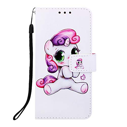 Reevermap Samsung Galaxy A20E/ A10E Case Flip Cover for Samsung Galaxy A20E/ A10E Shockproof Wallet PU Leather Magnetic Buckle with Built-in Kickstand, Colorful Unicorn