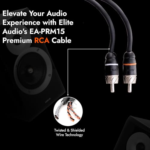 Cable RCA Elite Audio negro con conectores robustos adaptador de audio premium 6