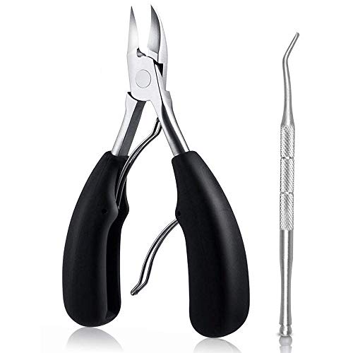 JOOGA 爪切り セット アーチ形 鷹の口刃 ゾンデ付き 爪やすり付き 医療用ステンレス製 滑り止め加工 安全キャップ付き 保護カバー付き 切れ心地よい 鋭利 丈夫 長持ち