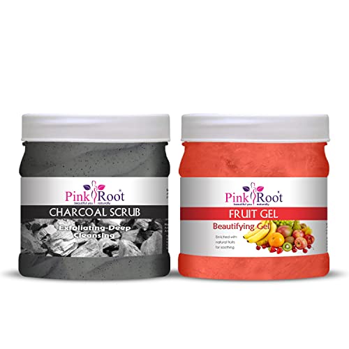 Image of Pink Root Charcoal Scrub 500gm with Fruit Gel 500gm