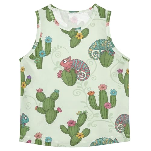 J JOYSAY Chameleon Cactus Green Boys Tank Top Sleeveless Muscle Shirts Quick Dry Sport Active Workout Kids T-Shirts 3-15T
