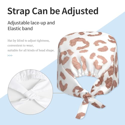Image of Cute Pug Dog Print Working Cap Scrub Cap with Sweatband,Adjustable Fashion Bandage Tie Back Hat Headwear for Women Men