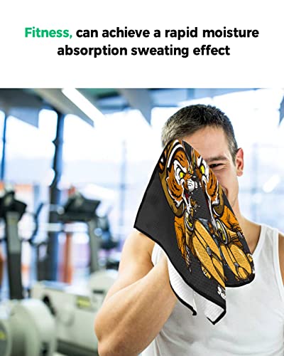 Sevenbabu Golf Towels For Golf Bags With Clip, Funny Microfiber Waffle Pattern Golf Towel, Cartoon Tiger Riding A Motorcycle Pattern Golf Accessories For Men And Women Gifts 24X16 Inch #TOP7