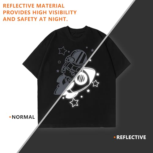 Image of HTVVETUR Reflective Heat Transfer Vinyl Roll 12 Inch by 5 Feet Iron on DIY for T-Shirt PU Stretch Elastic HTV Vinyl (Reflective Dark Grey, 10FT)