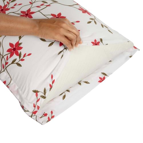 Image of Wakefit 100% Cotton Pillow Cover Set of 2 | 200 TC Soft & Breathable Pillow Cases | Standard Size 18 x 27 Inch | Skin Friendly, Durable & Gentle Machine Washable | Sakura White