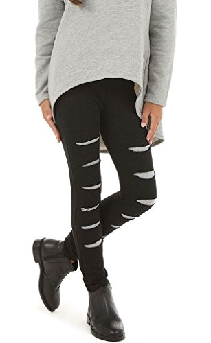 Dykmod Mädchen Leggings Leggins mit Schlitzen Kinder hk291 146 Schwarz Cover