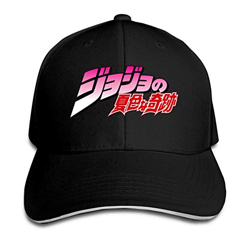 YUSOO Adult Unisex Sports JoJo s Bizarre Adventure Adjustable Sandwich Baseball Cap hat for Men s&Womens Black