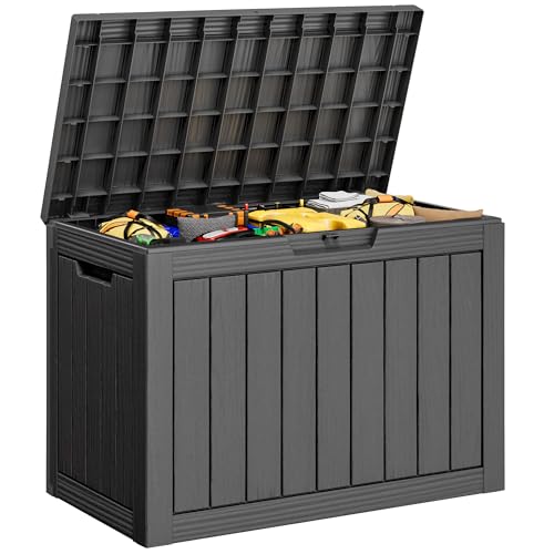 KAMABOKO 45 Gallon Outdoor Storage Box All-Weather Deck Box for Patio Furniture Package Deliveries Garden Tools Pool Supplies & Cushions Black
