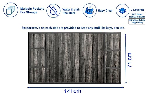 Image of Stylista Refridgerator top Cover Suitable for Samsung RS76CG8003S9HL, 653 Liter Fridge, Dimension (WXD) 71x141 CM, Wooden Pattern Black