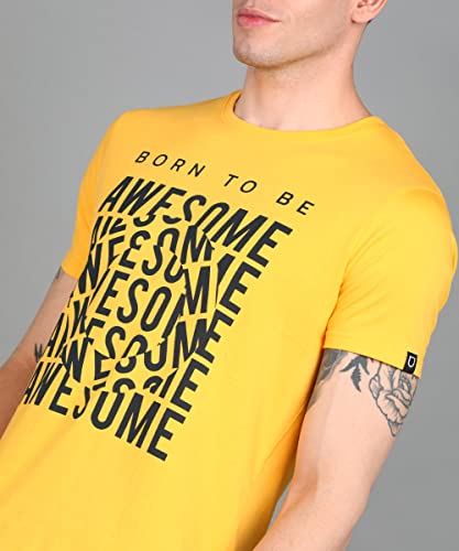 Image of Urbano Fashion Men's Graphic Printed Round Neck Half Sleeve Slim Fit Cotton T-Shirt