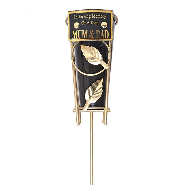 Direct Florist Supplies - In Loving Memory Memorial Metal Spike - Grave Pot Flower Vase Tribute Crematorium Loved One Relative Graveside (Mum & Dad) — image 1