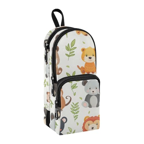 Animal Babies Pencil Case Big Capacity Pen Bag with Compartment Students Schoolbag Shape Stationery Organizer Pencil Pouch Marker Case for School Office Work