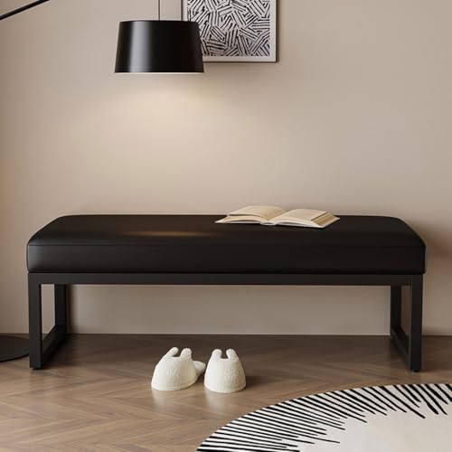 Repose-pieds ottoman avec banc à chaussures en cuir synthétique robuste