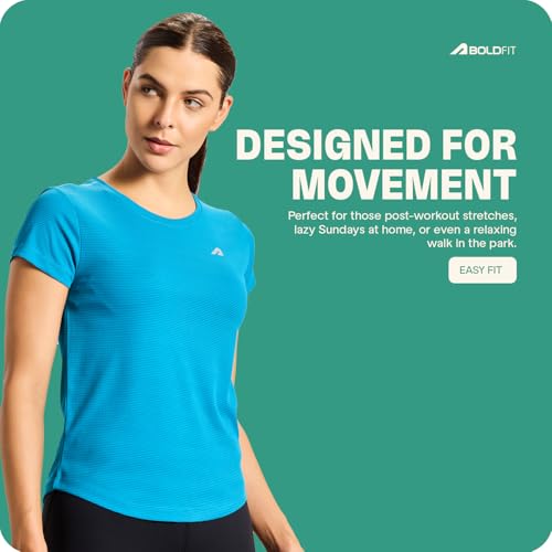 Image of Boldfit Tshirt for Woman Relaxed Fit Gym Tshirt for Women Workout Lightweight T Shirt for Woman Breathable Women T Shirt Round Neck T Shirts for Training, Running, Gym, Yoga, Badminton, Pickleball