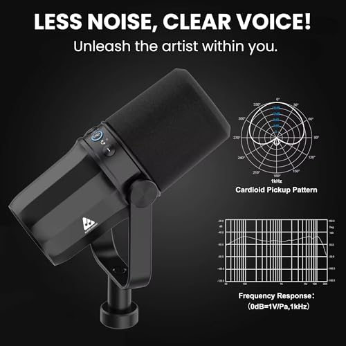 Image of Audio Array AM-C11 Pro XLR /USB Professional Dynamic Mic Kit | Premium Metal 96kHz /24bit Studio Quality | 2M XLR & USB Cables,Volume Control,Mute & Realtime Monitoring | Streaming,Gaming & podcasting