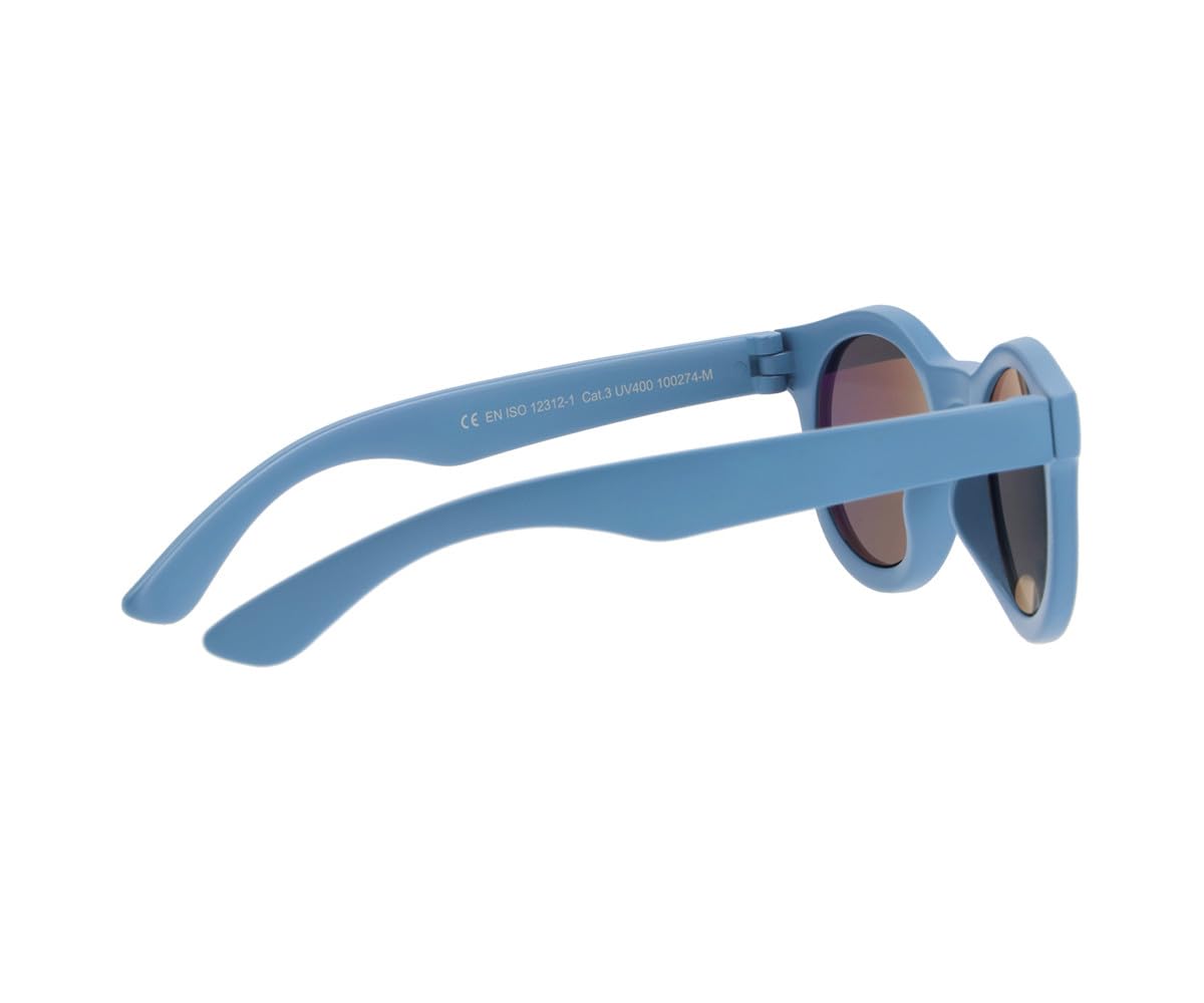 Occhiali da Sole per Bambini | Protezione UV400 Cat. 3, Anti-Riflesso Anti-Graffio – Montatura Ergonomica Policarbonato – Custodia, Cordino Silicone e Panno Pulizia | Azure 1 a 3 anni