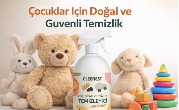 Cleenest Oyuncak Temizleyici Sprey 500 ml – Oyuncak, Mama Sandalyesi ve Yüzeyler için Parfümsüz Hijyen Spreyi