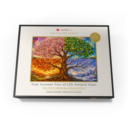 MyPuzzle Four Seasons Tree of Life Vidrio Templado - Rompecabezas Premium de 1000 Piezas para Adultos miniatura 4