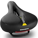 ROCKBROS(ロックブロス)自転車 サドル 超肉厚 痛くない 低反発 サドルクッション 衝撃吸収 穴開き 通気 ソフト 防水 バック反射テープ クロスバイク マウンテンバイク ママチャリ (イエロー)