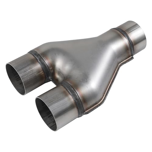 PAIYUE Exhaust Pipe High Quality Stainless Steel Y Pipe Withstands High Temperatures Automotive Replacement Exhaust Pipes Dual to Single Y Pipes Connector Suitable for Most Vehicles (2.5 inch)