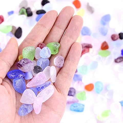 KINGOU Sea Glass Rocks Vasenfüller, 440 ml, mattierte Süßigkeitensteine, gemischte Farben Cover