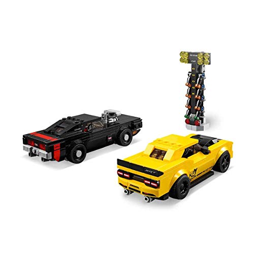 Speed Champions 2018 Dodge Challenger SRT Demon e 1970 Dodge Charger R/T, Set di Costruzioni di Macchine da Corsa, Veicoli Giocattolo per Ragazzi, 75893 - Lego - Immagine 3
